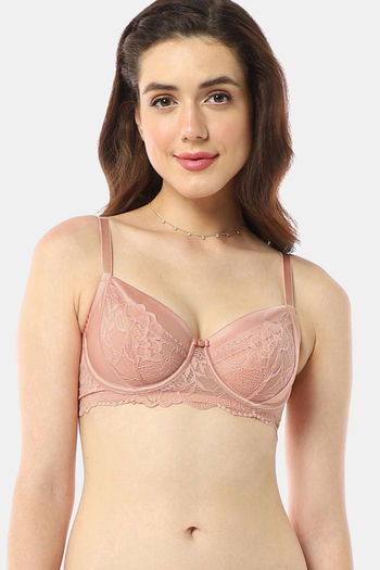 Buy Amante Double Layered Wired Full Coverage Super Support Bra - Mellow Rose